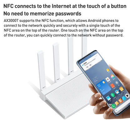 Original Xiaomi AX3000T 2.4GHz/5GHz Dual-band 1.3GHz CPU Router Supports NFC Connection, US Plug, AX3000T