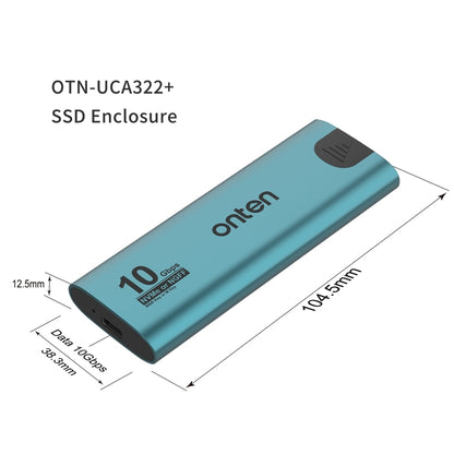 Onten UCA322+ 10Gbps M.2 M-key NVMe NGFF SSD Enclosure, Onten UCA322+