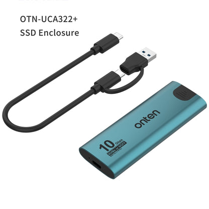 Onten UCA322+ 10Gbps M.2 M-key NVMe NGFF SSD Enclosure, Onten UCA322+