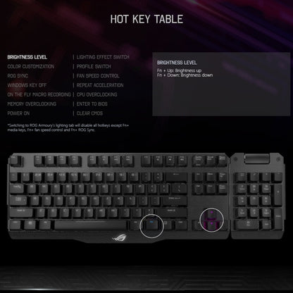 ASUS Claymore USB 2.0 RGB Backlight Detachable Wired Mechanical Black Switch Gaming Keyboard with Detachable Cable, Claymore