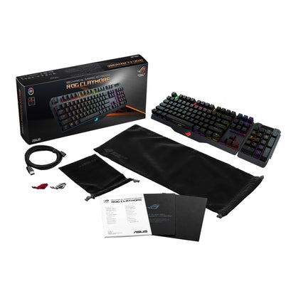 ASUS Claymore USB 2.0 RGB Backlight Detachable Wired Mechanical Black Switch Gaming Keyboard with Detachable Cable, Claymore