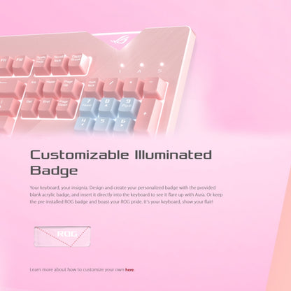ASUS Strix Flare Pink LTD RGB Backlight Wired Gaming Keyboard with Detachable Wrist Rest (Mechanical Brown Switch), Strix Flare Pink LTD