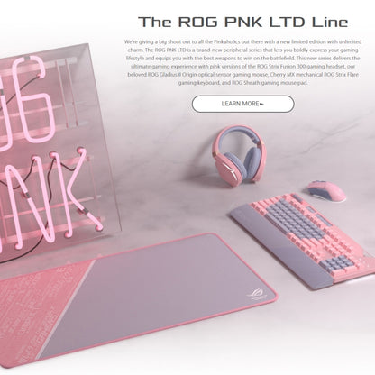 ASUS Strix Flare Pink LTD RGB Backlight Wired Gaming Keyboard with Detachable Wrist Rest (Mechanical Brown Switch), Strix Flare Pink LTD