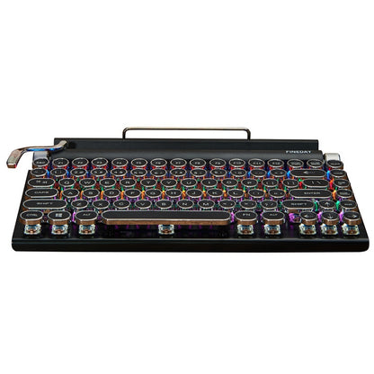 TW1867 Round Retro Punk Keycap Mechanical Wireless Bluetooth Keyboard