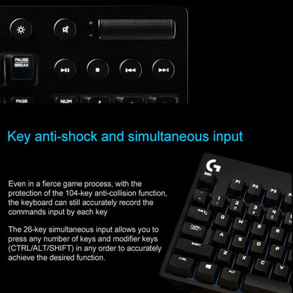 Logitech G610 Wired Gaming Mechanical Keyboard USB RGB Backlit Cyan-blue Axis, KB0458A, KB0458B, KB0458C
