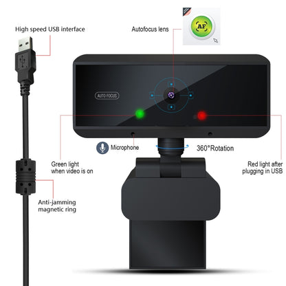 HXSJ S3 500W 1080P Adjustable 180 Degree HD Automatic Focus PC Camera with Microphone