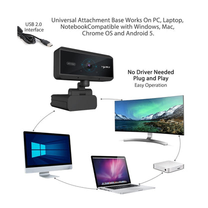 HXSJ S3 500W 1080P Adjustable 180 Degree HD Automatic Focus PC Camera with Microphone