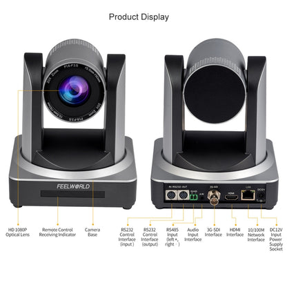 FEELWORLD POE20X Simultaneous 20X Optical Zoom Live Streaming PTZ Camera, EU and US Plug, POE20X