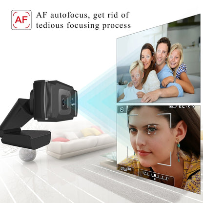 HXSJ S70 30fps 5 Megapixel 1080P Full HD Autofocus Webcam for Desktop / Laptop / Android TV, with Noise Reduction Microphone, Cable Length: 1.4m, S70