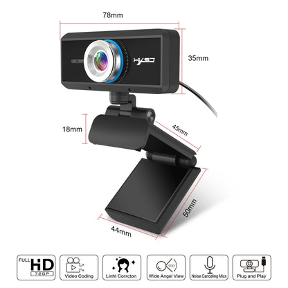 HXSJ S90 30fps 1 Megapixel 720P HD Webcam for Desktop / Laptop / Android TV, with 8m Sound Absorbing Microphone, Cable Length: 1.5m, S90