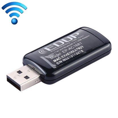EDUP EP-AC1681 2 in 1 AC1200Mbps 2.4GHz & 5.8GHz Dual Band USB WiFi Adapter External Network Card with Bluetooth 4.1 Function, EP-AC1681