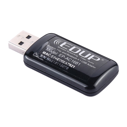 EDUP EP-AC1681 2 in 1 AC1200Mbps 2.4GHz & 5.8GHz Dual Band USB WiFi Adapter External Network Card with Bluetooth 4.1 Function, EP-AC1681