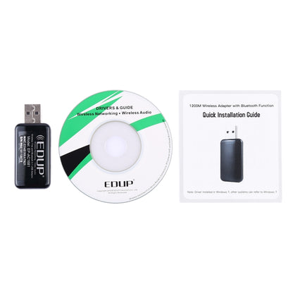 EDUP EP-AC1681 2 in 1 AC1200Mbps 2.4GHz & 5.8GHz Dual Band USB WiFi Adapter External Network Card with Bluetooth 4.1 Function, EP-AC1681