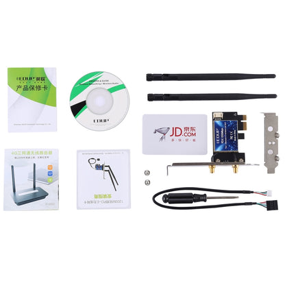 EDUP EP-9620 2 in 1 AC1200Mbps 2.4GHz & 5.8GHz Dual Band PCI-E 2 Antenna WiFi Adapter External Network Card + Bluetooth, EP-9620 1200Mbps (2 in 1)