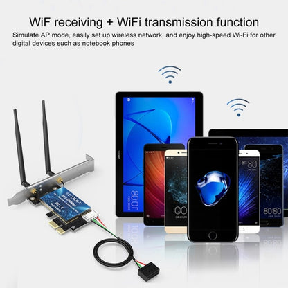 EDUP EP-9620 2 in 1 AC1200Mbps 2.4GHz & 5.8GHz Dual Band PCI-E 2 Antenna WiFi Adapter External Network Card + Bluetooth, EP-9620 1200Mbps (2 in 1)