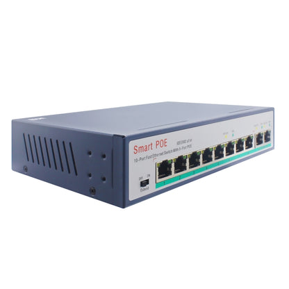 ESCAM POE 8+2 10-Port Fast Ethernet Switch 8-Port POE 10/100M 120W Network Switch, Transmission Distance: 150m, 10 Ports