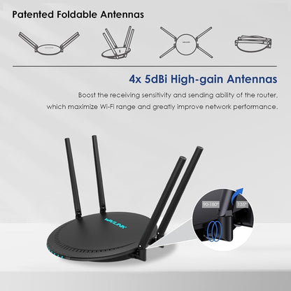 WAVLINK WN531P3 WAN / LAN Port Signal Booster Wireless Repeater AC1200 Wireless Routers, US Plug, EU Plug, UK Plug, AU Plug
