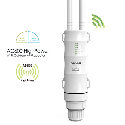 WAVLINK AC600 AP 2.4G/5G Dual Frequency Outdoor High Power Repeater, EU Plug, US Plug, AU Plug, UK Plug