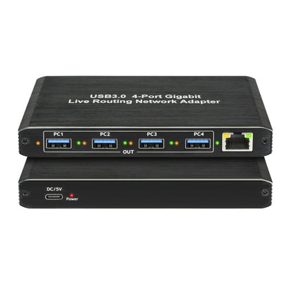 USB3.0 4-Ports Gigabit Network Adapter Plug and Play Router, 4-Ports