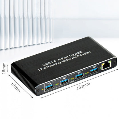 USB3.0 4-Ports Gigabit Network Adapter Plug and Play Router, 4-Ports