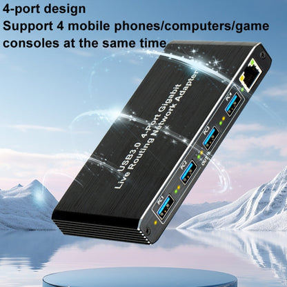 USB3.0 4-Ports Gigabit Network Adapter Plug and Play Router, 4-Ports