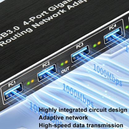 USB3.0 4-Ports Gigabit Network Adapter Plug and Play Router, 4-Ports