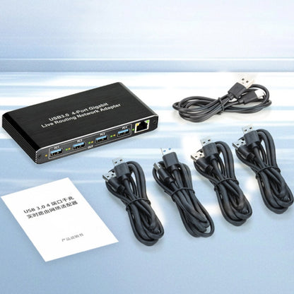 USB3.0 4-Ports Gigabit Network Adapter Plug and Play Router, 4-Ports