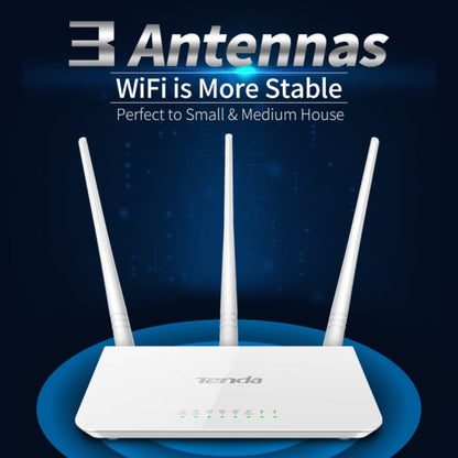Tenda F3 Wireless 2.4GHz 300Mbps WiFi Router with 3*5dBi External Antennas, F3